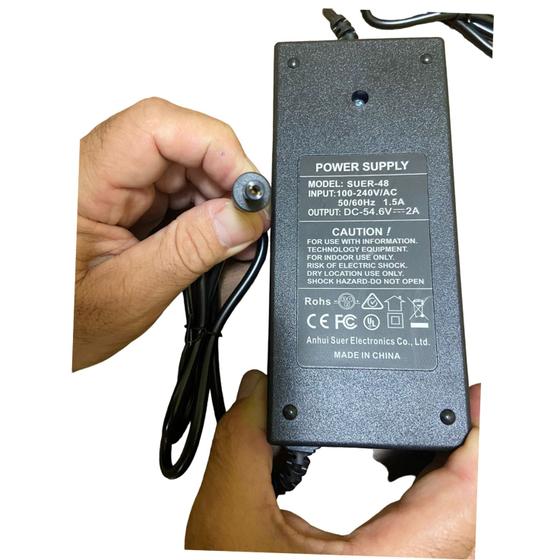 Imagem de Fonte Para Bike Scooter 54.6v 2a Carregador Para Bateria 48v