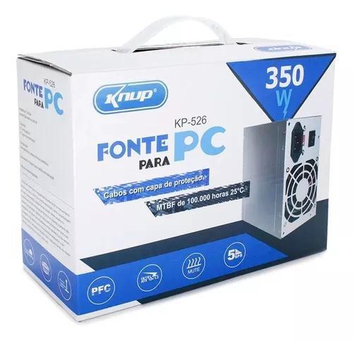 Fonte Para Desktop atx prata 350W KP-526 Menor preço em Fonte Para Desktop atx prata 350W KP-526
