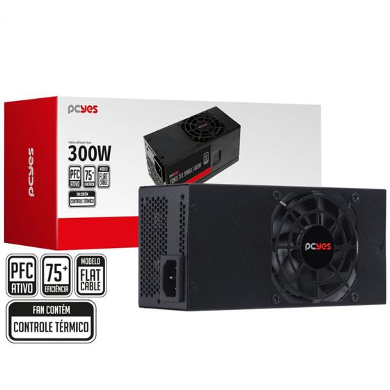 Fonte para Gabinete Slim TFX, 300w Real 75+, PFC Ativo, Cabos Flat - TFXKP300TB Menor preço em Fonte para Gabinete Slim TFX, 300w Real 75+, PFC Ativo, Cabos Flat - TFXKP300TB