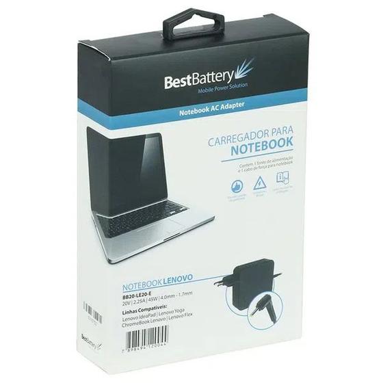 Imagem de Fonte para Notebook BestBattery, 20V 2.25A 45W PLUG 4.0X1.7M