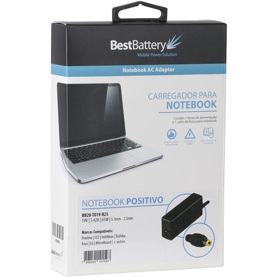 Imagem de FONTE PARA NOTEBOOK POSITIVO INTELBRAS 19V 3.42A 65W PINO 5.5X2.5mm