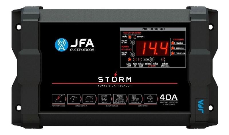 Imagem de Fonte Para Som Automotivo Storm da JFA 40a Medidor Cca