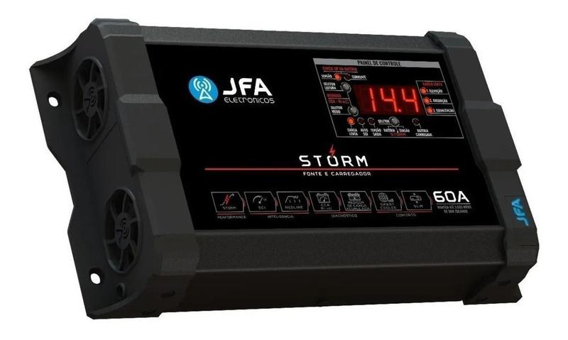 Imagem de Fonte Para Som Jfa Lançamento 60 Amperes Com Medidor Cca