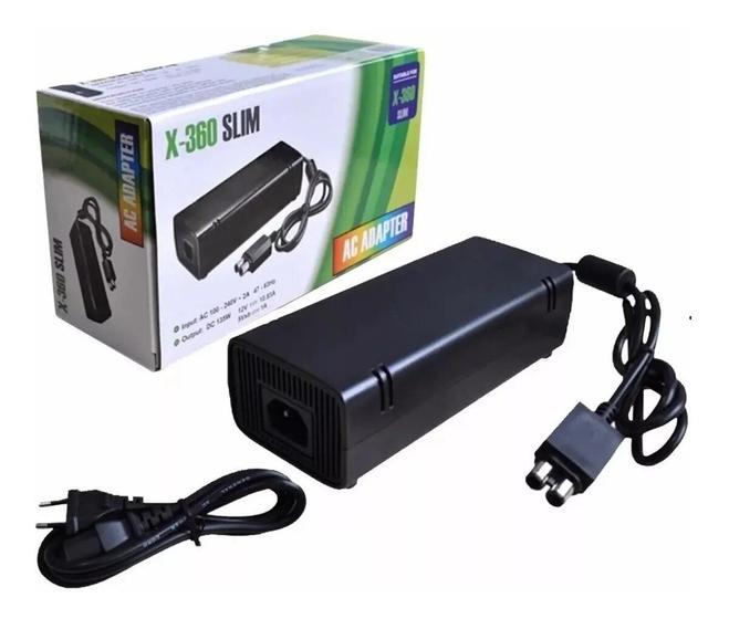 Fonte Para Xbox 360 Slim 2 Pinos Bivolt Cabo De Energia Bivolt Menor preço em Fonte Para Xbox 360 Slim 2 Pinos Bivolt Cabo De Energia Bivolt