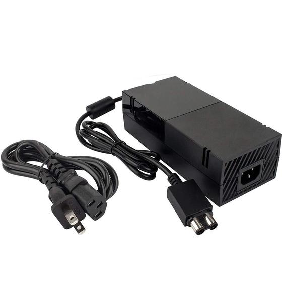 Imagem de Fonte Para Xbox One 2 Pinos + Cabo De Força Bivolt 110v/220v