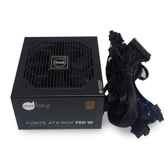 Imagem de Fonte PC 750W ROP 80 Plus Bronze PFC Ativo, Bivolt automática, 63000003, MAXPRINT/DAZZ  MAXPRINT/DAZZ