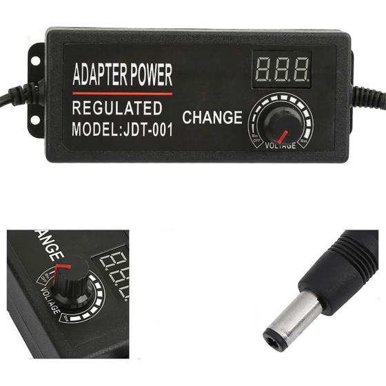 Imagem de Fonte Regulável Ajustável 9 A 24v 3a 72w Bivolt Com Tomada