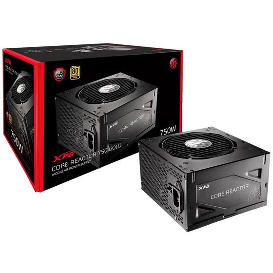 Fonte XPG Core Reactor, 750W, 80 Plus Gold, Modular, PFC Ativo, Com Cabo, Preto - Core Reactor Menor preço em Fonte XPG Core Reactor, 750W, 80 Plus Gold, Modular, PFC Ativo, Com Cabo, Preto - Core Reactor