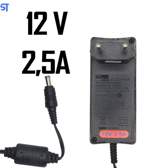 Fontes Alimentação 12v 2,5amp - pino 4pa1 Menor preço em Fontes Alimentação 12v 2,5amp - pino 4pa1