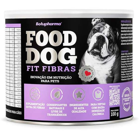 Food Dog Fit Fibras 100g Botupharma Vitaminas e Suplementos para