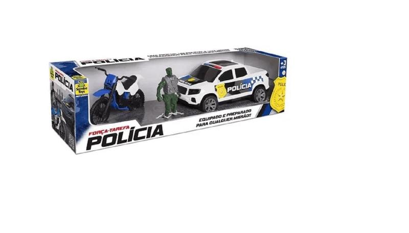 Imagem de Força Tarefa Policia Pick-Up e Moto Com Boneco 0043 - Samba Toys