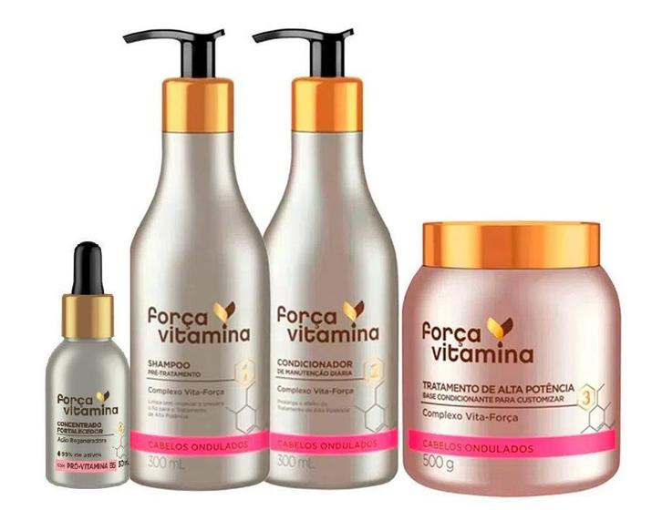Força Vitamina Tratamento Fortalecedor Capilar Com Vitamina B5 Cabelos Ondulados Ampola
