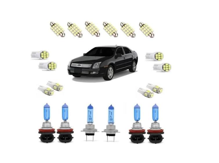 Imagem de Ford Fusion Kit Lâmpadas Super Branca 2005 A 2008 + Led'S