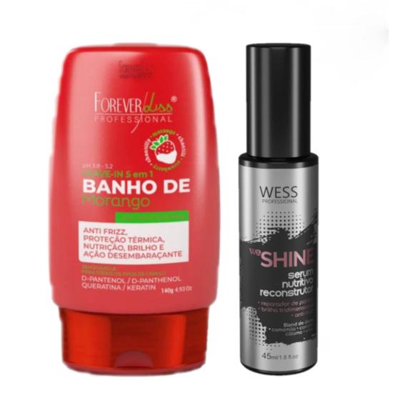 Imagem de Forever Leave-in de Morango 140g + Wess We Shine 45ml