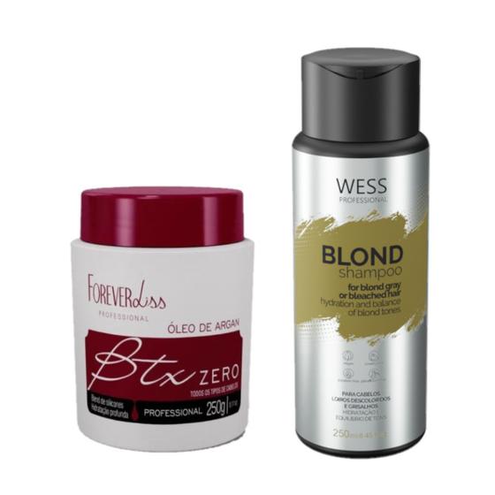 Imagem de Forever Liss Botox Argan 250g + Wess Blond Shampoo 250ml