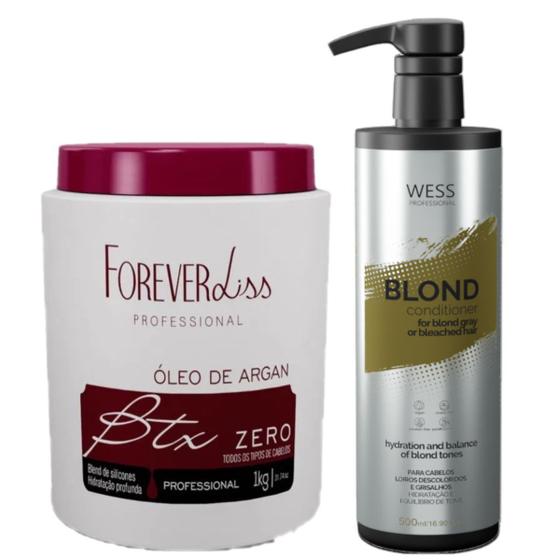 Imagem de Forever Liss Botox Argan 900g + Wess Blond Cond. 500ml