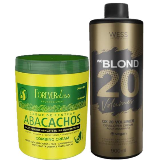 Imagem de Forever Liss Creme Abacachos 950g + Wess OX 20 Vol. 900ml