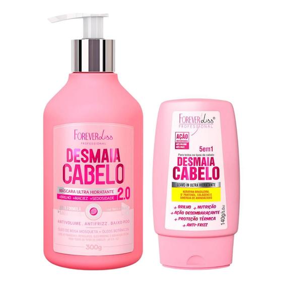 Imagem de Forever Liss Kit Desmaia Cabelo 2.0 Máscara Mais Potente 200g, Leave-In 5 Em 1 140g