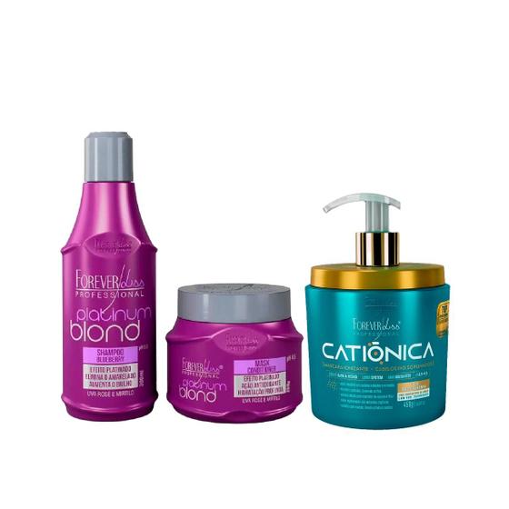 Imagem de Forever Liss Kit Platinum Blond e Máscara Catiônica 450g