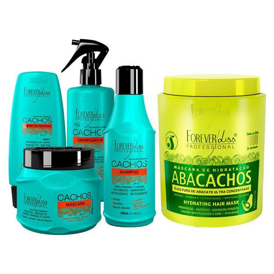 Imagem de Forever Liss Máscara Abacachos + Kit Completo Cachos