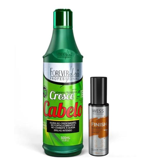 Imagem de Forever Liss Shampoo Cresce Cabelo 500ml + Wess Finish 50ml