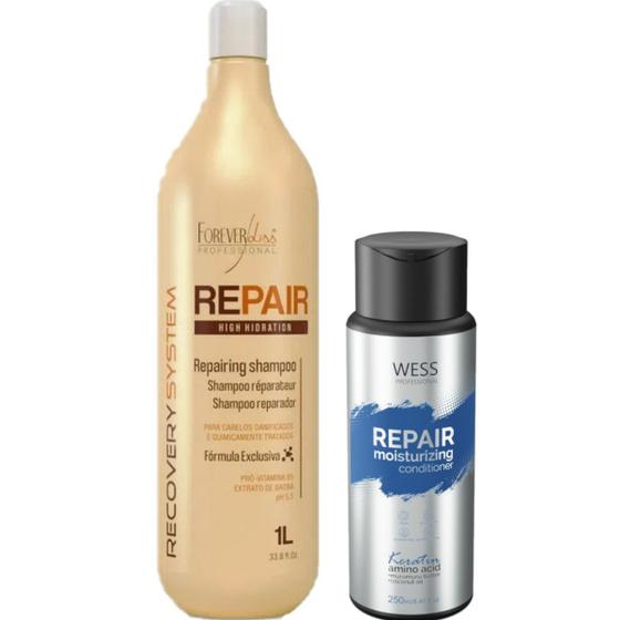 Imagem de Forever Liss Shampoo Repair 1L + Wess Cond. Repair 250ml