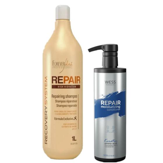 Imagem de Forever Liss Shampoo Repair 1L + Wess Cond. Repair 500ml