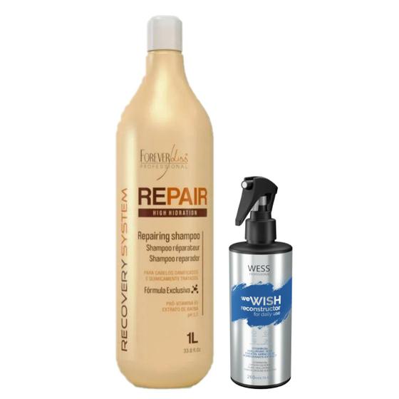 Imagem de Forever Liss Shampoo Repair 1L + Wess We Wish 260ml