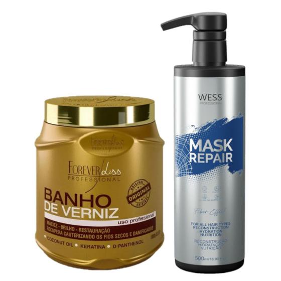 Imagem de Forever Mask Banho de Verniz 1Kg + Wess Mask Repair 500ml