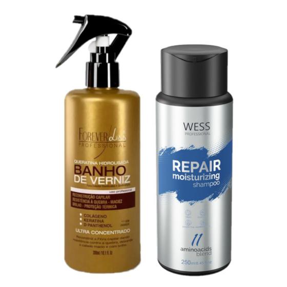 Imagem de Forever Queratina de Verniz 300ml+ Wess Shampoo Repair 250ml