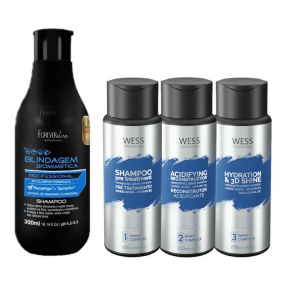 Imagem de Forever Sh Biomimetica 300ml + Wess Kit Nano Sel. 250ml