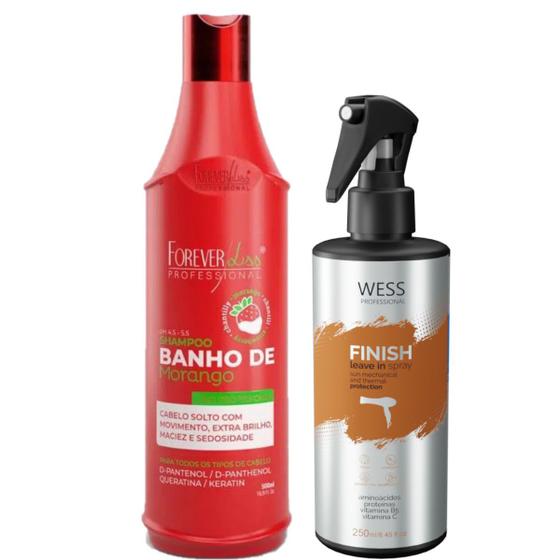 Imagem de Forever Shampoo de Morango 500ml + Wess Finish 250ml