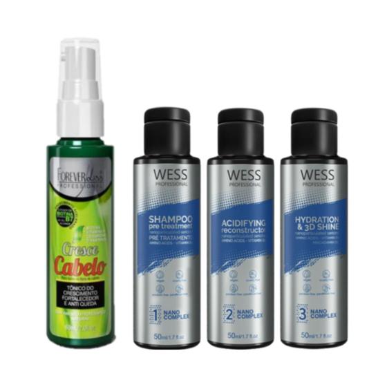 Imagem de Forever Tonico Cresce Cabelo 60ml+ Wess Kit Nano Sel. 50ml