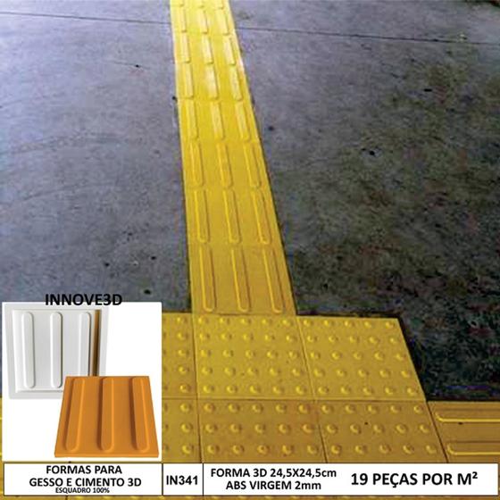 Imagem de Forma 3d Piso Tátil 24,5x24,5cm ABS 2mm Molde Para Cimento/Concreto IN341