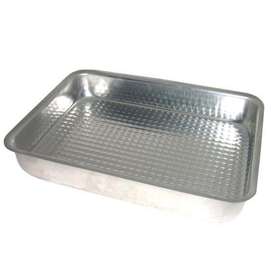 Imagem de Forma Assadeira Alumínio Polido Retangular Conjunto 02 Pçs Alta Martelada N 1-2 