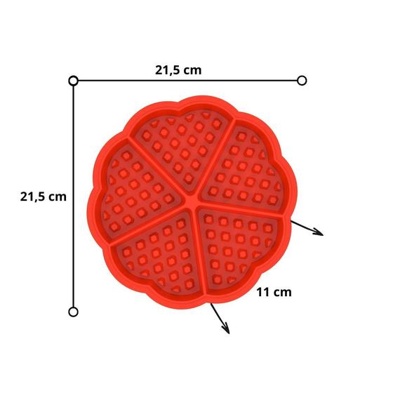 Imagem de Forma assadeira de silicone para waffles formato de coração