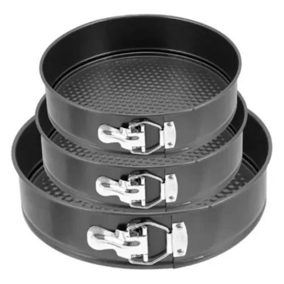 Forma Bolo Fundo Removível Redonda Antiaderente Kit 3 Und Menor preço em Forma Bolo Fundo Removível Redonda Antiaderente Kit 3 Und