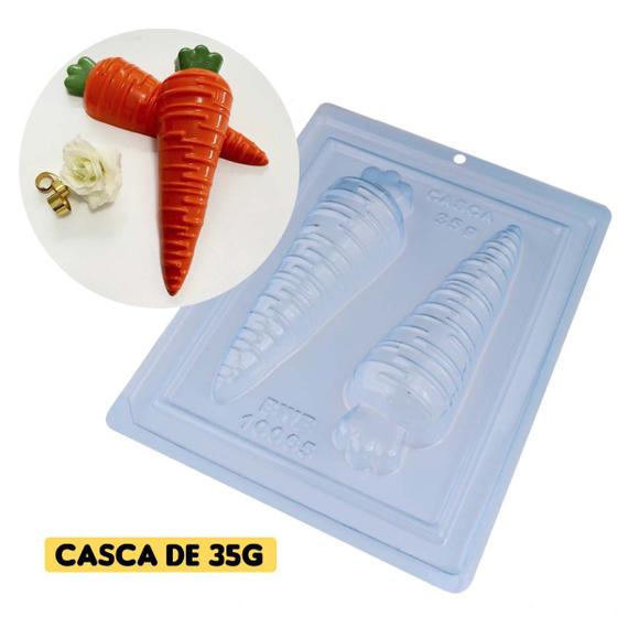 Imagem de Forma Cenoura de páscoa 35g com silicone de 3 partes BWB