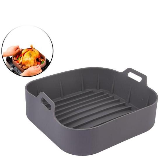 Imagem de Forma Cesto Assadeira Silicone Air Fryer Fritadeira com Alça