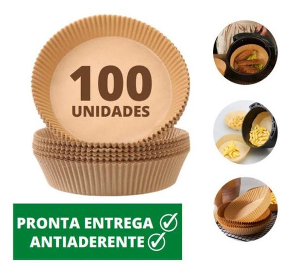 Imagem de Forma Cesto Papel Antiaderente Airfryer Redondo 20cm 100 un