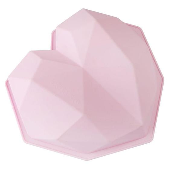 Imagem de Forma Culinária De Coração De Silicone - Rosa