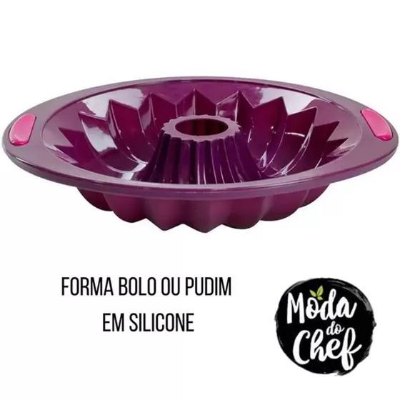 Imagem de Forma De Bolo De Silicone Premium Livre Bpa 30cm C/ Furo