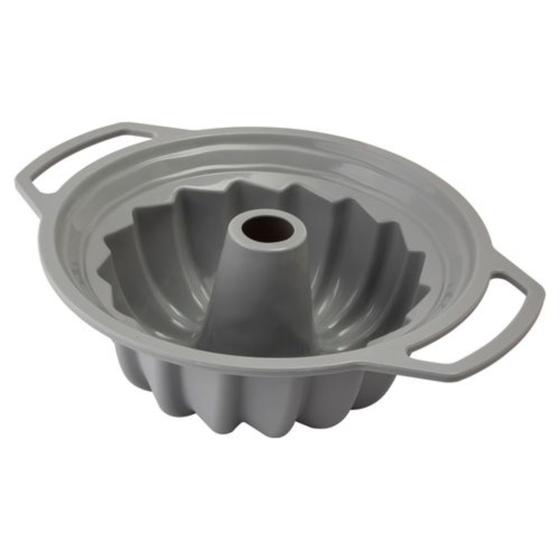 Imagem de Forma de Bolo Vazada Antiaderente em Silicone com Alça Inox 