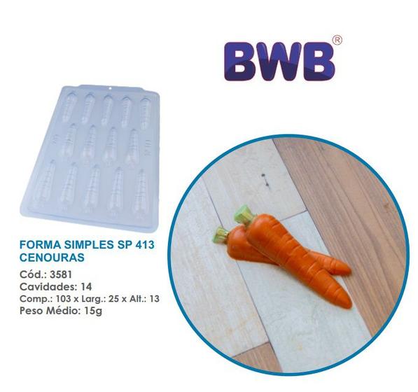 Imagem de Forma de Cenouras 15g cada simples pascoa bwb 3581 sp 413