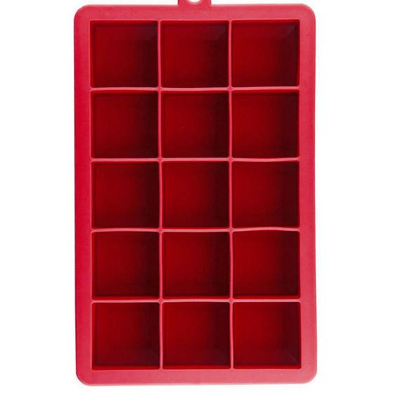 Imagem de Forma De Gelo De Silicone 15 Cubos Vermelho