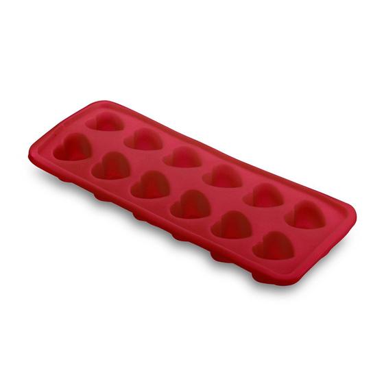 Imagem de Forma de Gelo de Silicone Coração 12 Cubos Vermelha Up Home - UD149