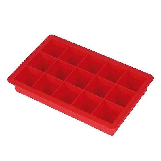 Imagem de Forma de gelo em silicone 15 cubos vermelha S6014B-VM