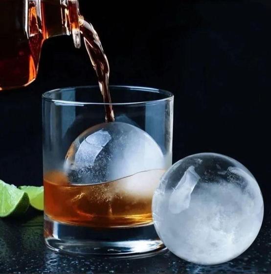 Imagem de Forma De Gelo Esfera Bola Silicone Grande Redonda Whisky Gin - SAz Utilidades