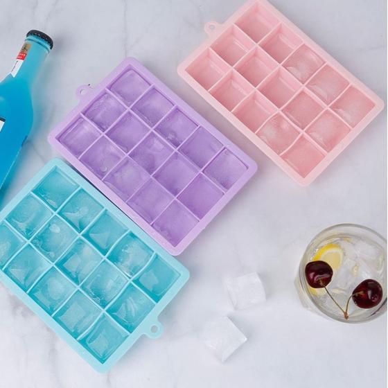 Imagem de Forma De Gelo Grande Silicone 15 Cubos Papinha e Drink