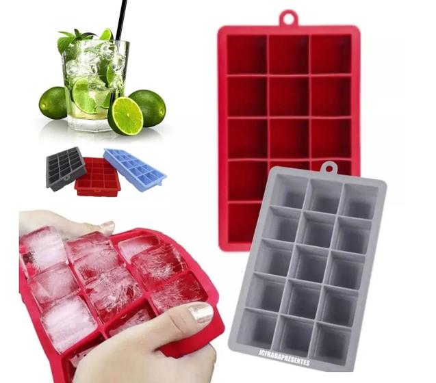 Imagem de Forma de Gelo Retangular de Silicone para 15 cubos 30ml